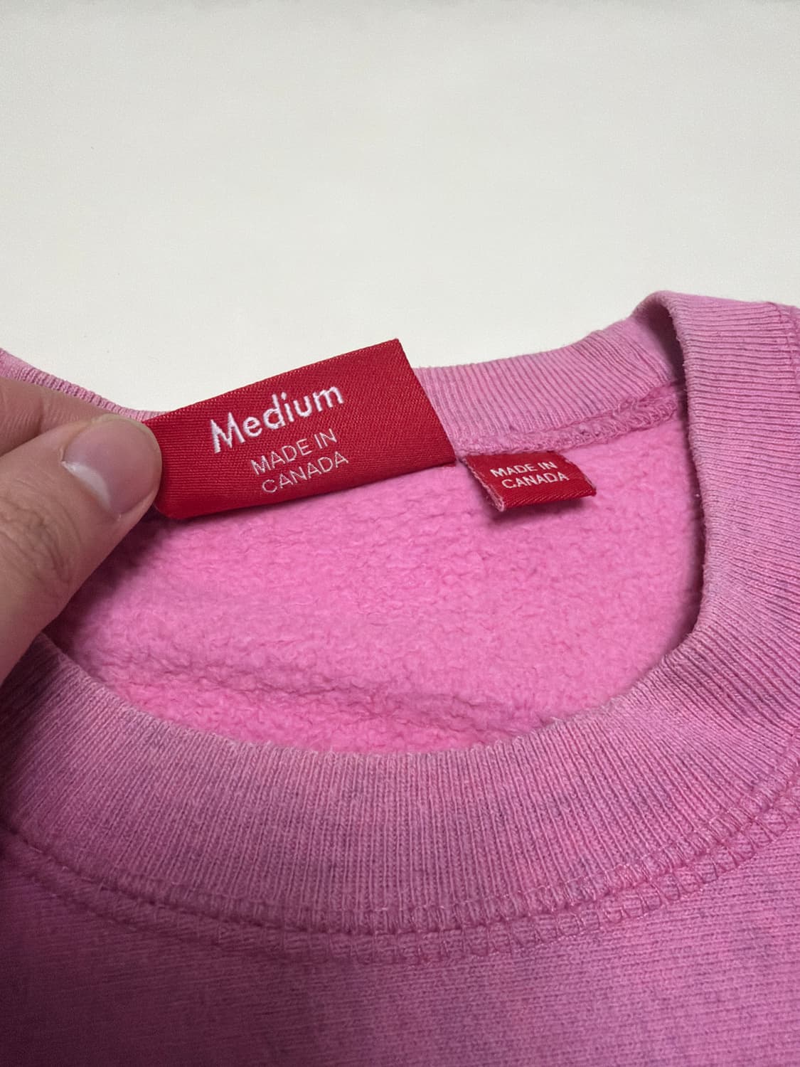 [M] 15FW 슈프림 박스로고 크루넥 핑크 상품이미지4