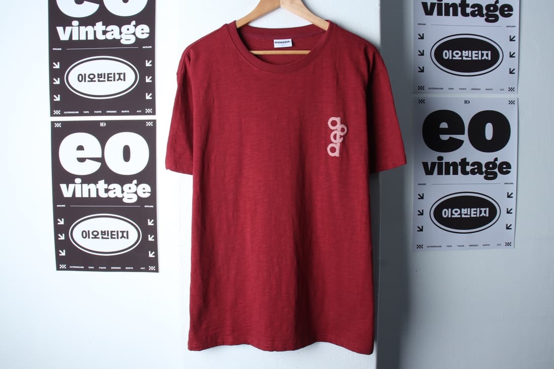 (L-XL) 알렉스앤에이든 반팔 티셔츠 발포나염 버건디-H32468 상품이미지2