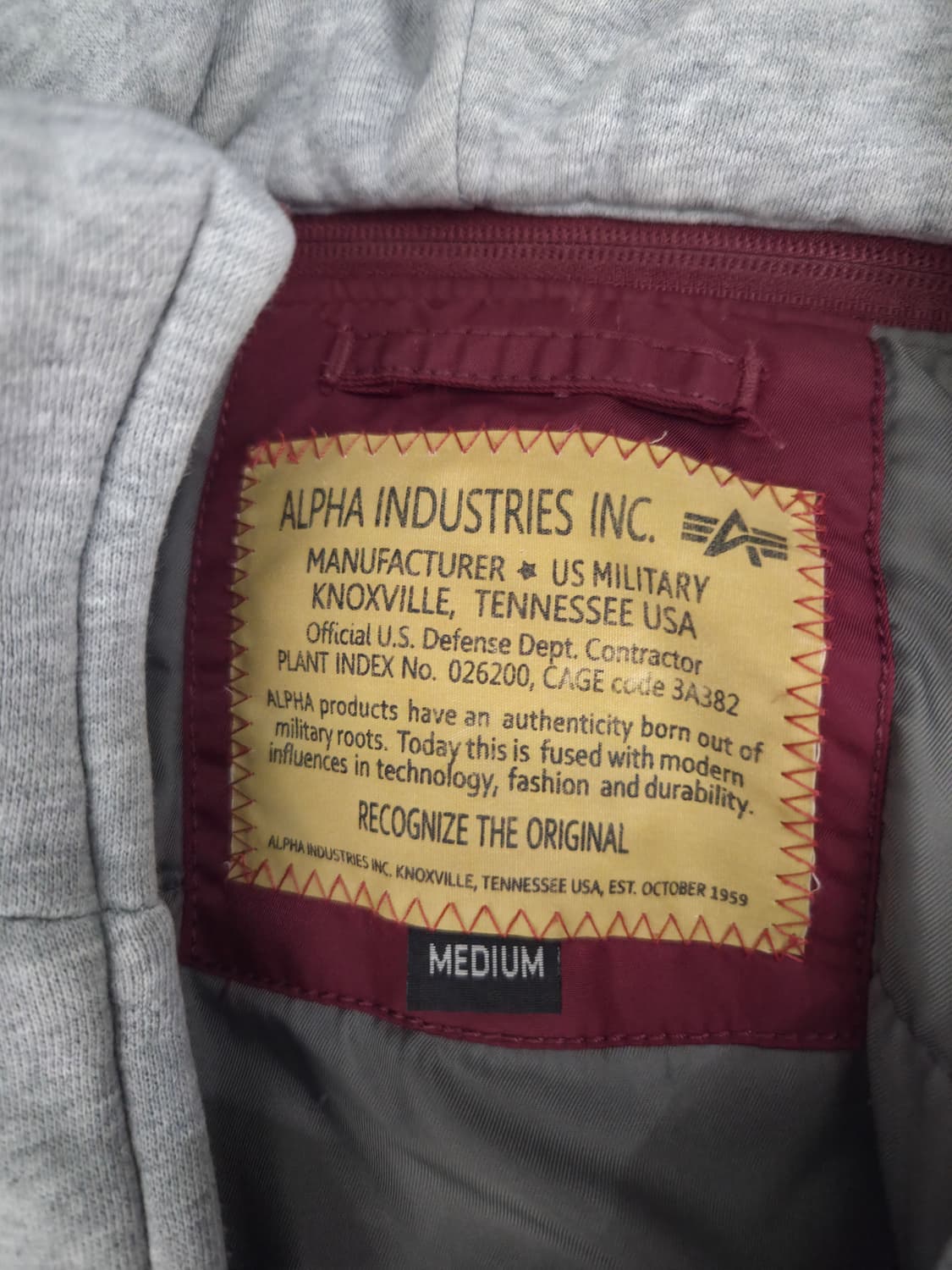 알파인더스트리 MA-1 버건디 후드 항공점퍼_M 상품이미지7