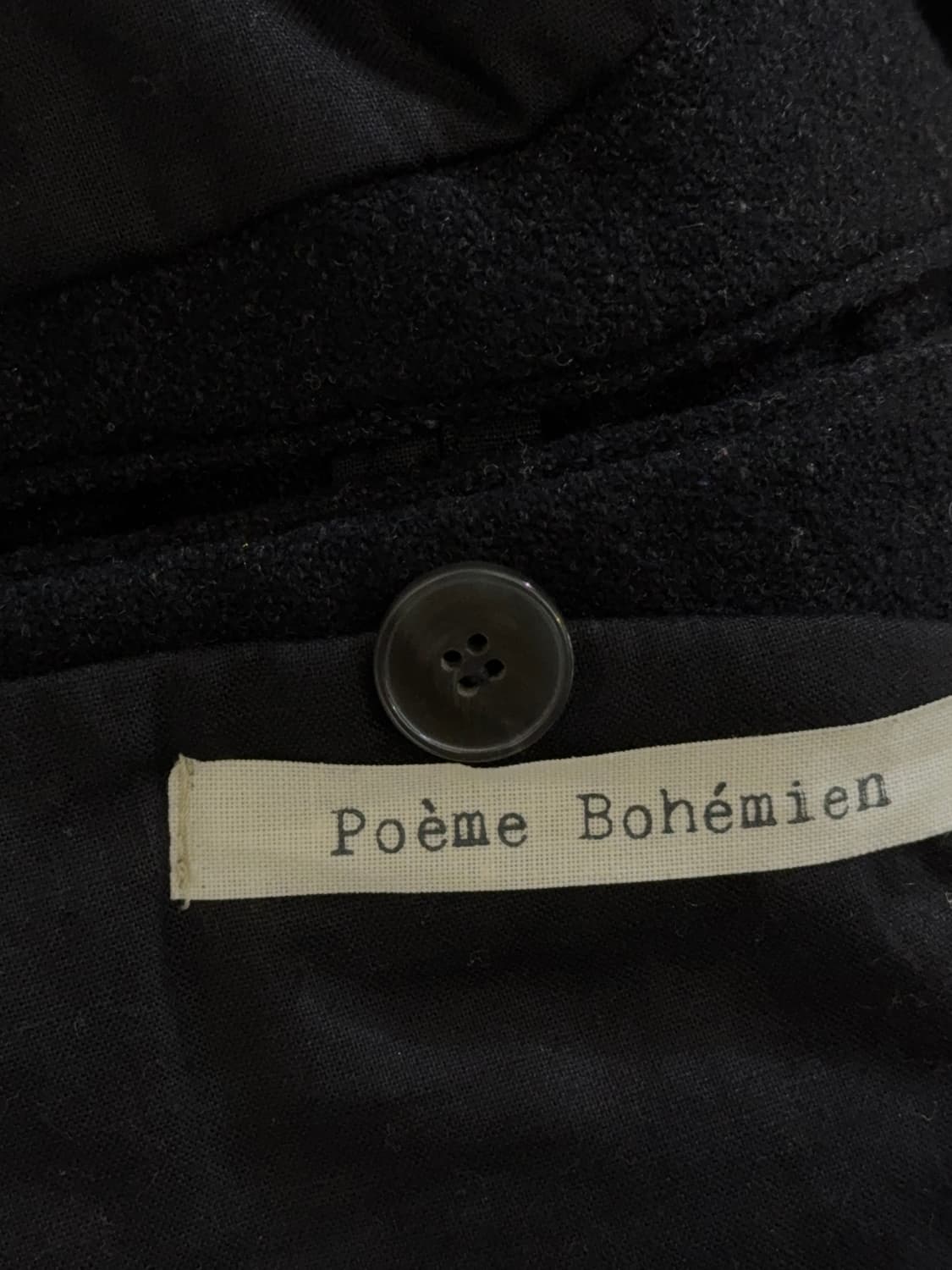 포엠 보헤미안 헤비울 싱글 코트 블랙 48 상품이미지5