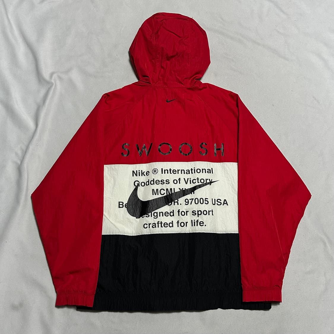 XXL 나이키 더블스우시 레드 배색 바람막이 상품이미지2