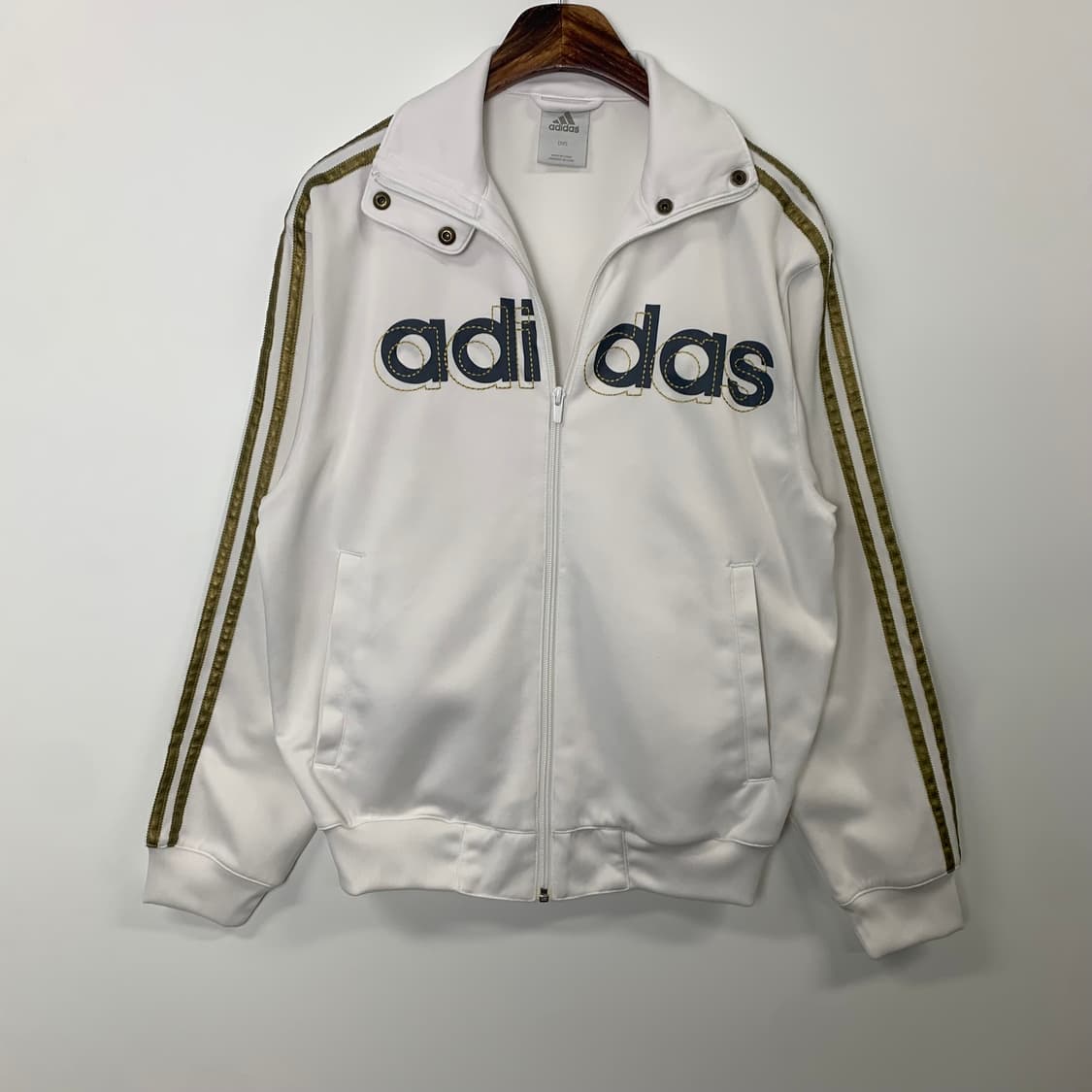 아디다스 루즈핏 화이트 카키 배색 트랙 져지  상품이미지2