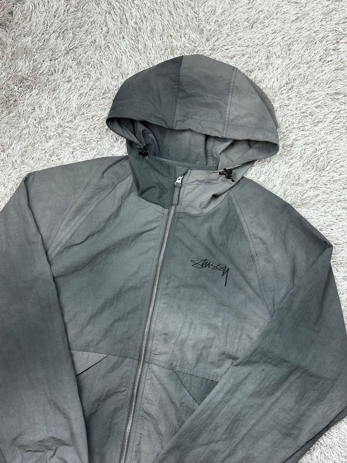 [S] 정품 스투시 웨이브 다이 비치 쉘 자켓 그레이 상품이미지1