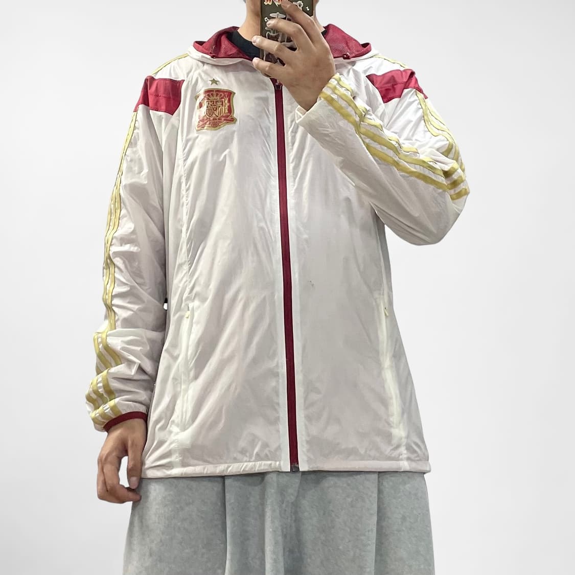 아디다스 스페인 국대 바람막이 자켓 화이트 상품이미지1