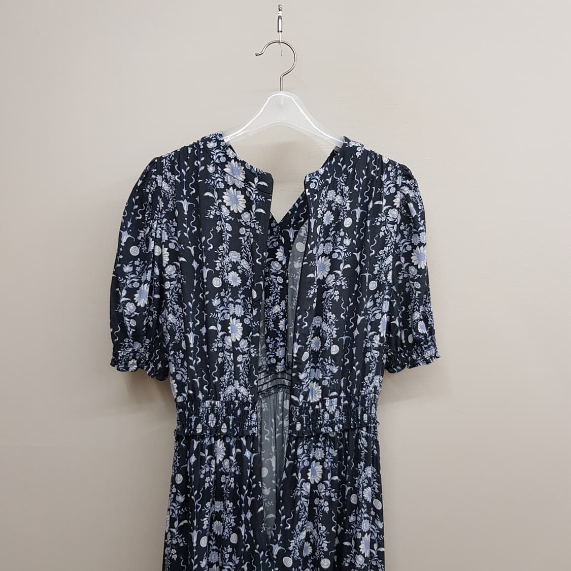 산드로 2021 플라워 패턴 셔링 롱 원피스 43사이즈 상품이미지2