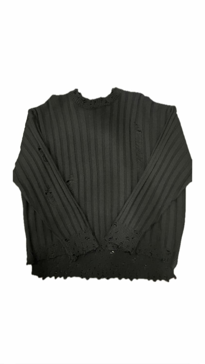 oversize torn black knit 상품이미지1
