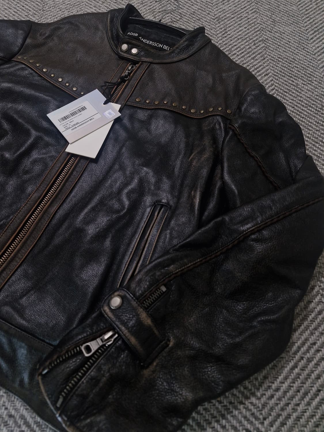 (미시착새상품) 앤더슨벨 빈티지 레더 바이커 자켓 XL 상품이미지1