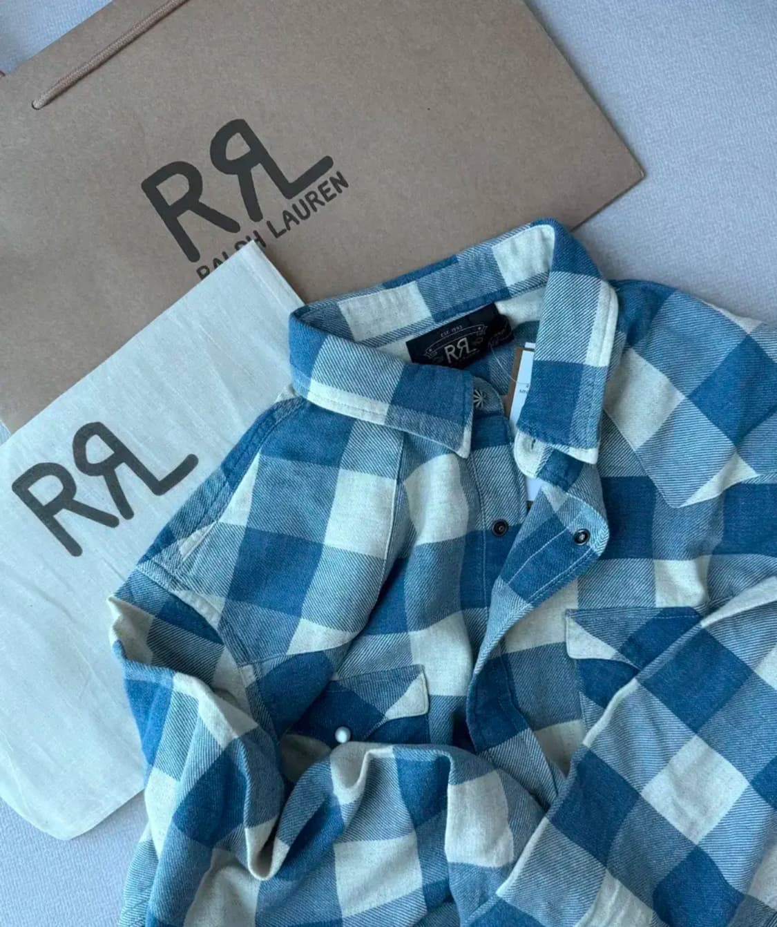 rrl 더블알엘 웨스턴셔츠 인디고크림 M 상품이미지2