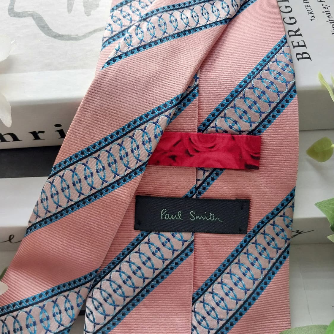 폴 스미스 실크 핑크&네이비 패턴 넥타이 9.5cm A-등급 K1425
 상품이미지5