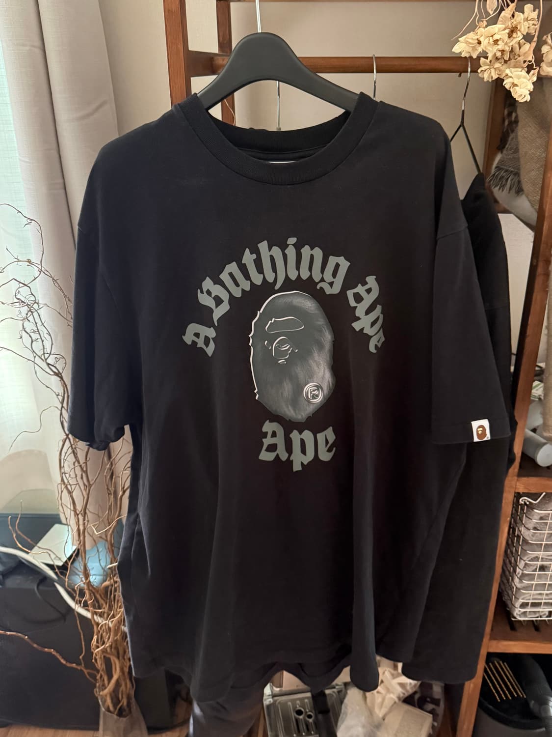 베이프 고딕 컬리지 릴렉스드 핏 티셔츠 블랙 상품이미지2