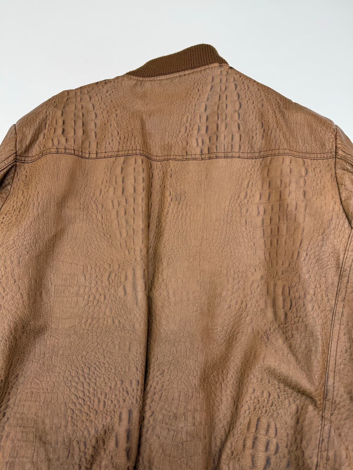 VTG CROCODILE EMBOSSED LEATHER JACKET 상품이미지8