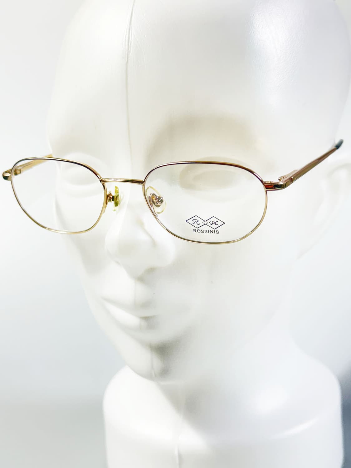 90s ROSSINIS 골드 메탈 슬림 스퀘어 빈티지 안경 상품이미지8