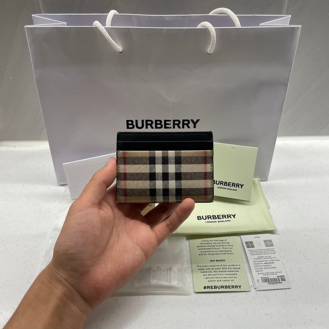 [정품] 버버리 체크 카드지갑 베이지 상품이미지3
