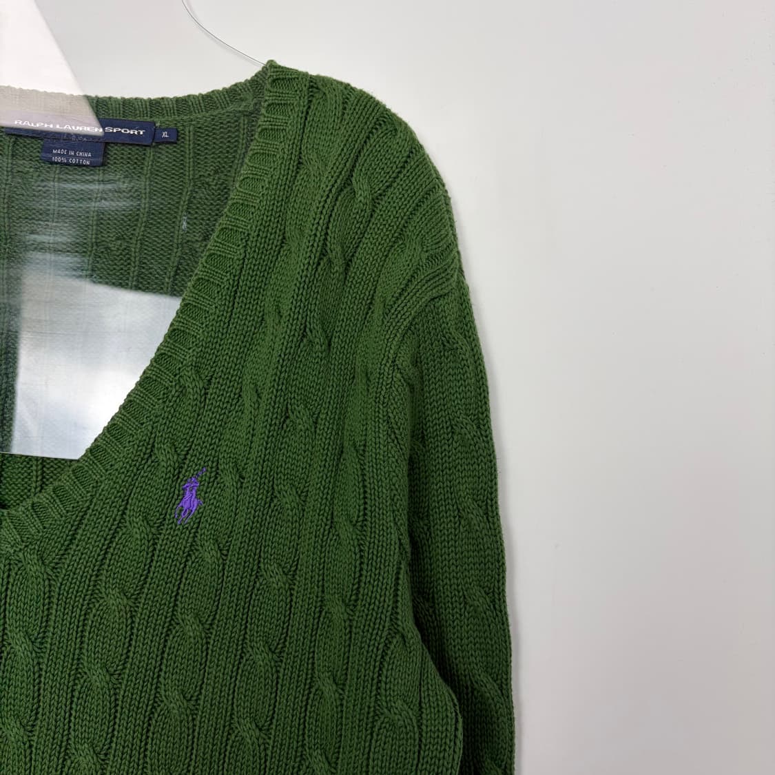 폴로 랄프로렌 브이넥 꽈배기 니트 티셔츠 상품이미지3