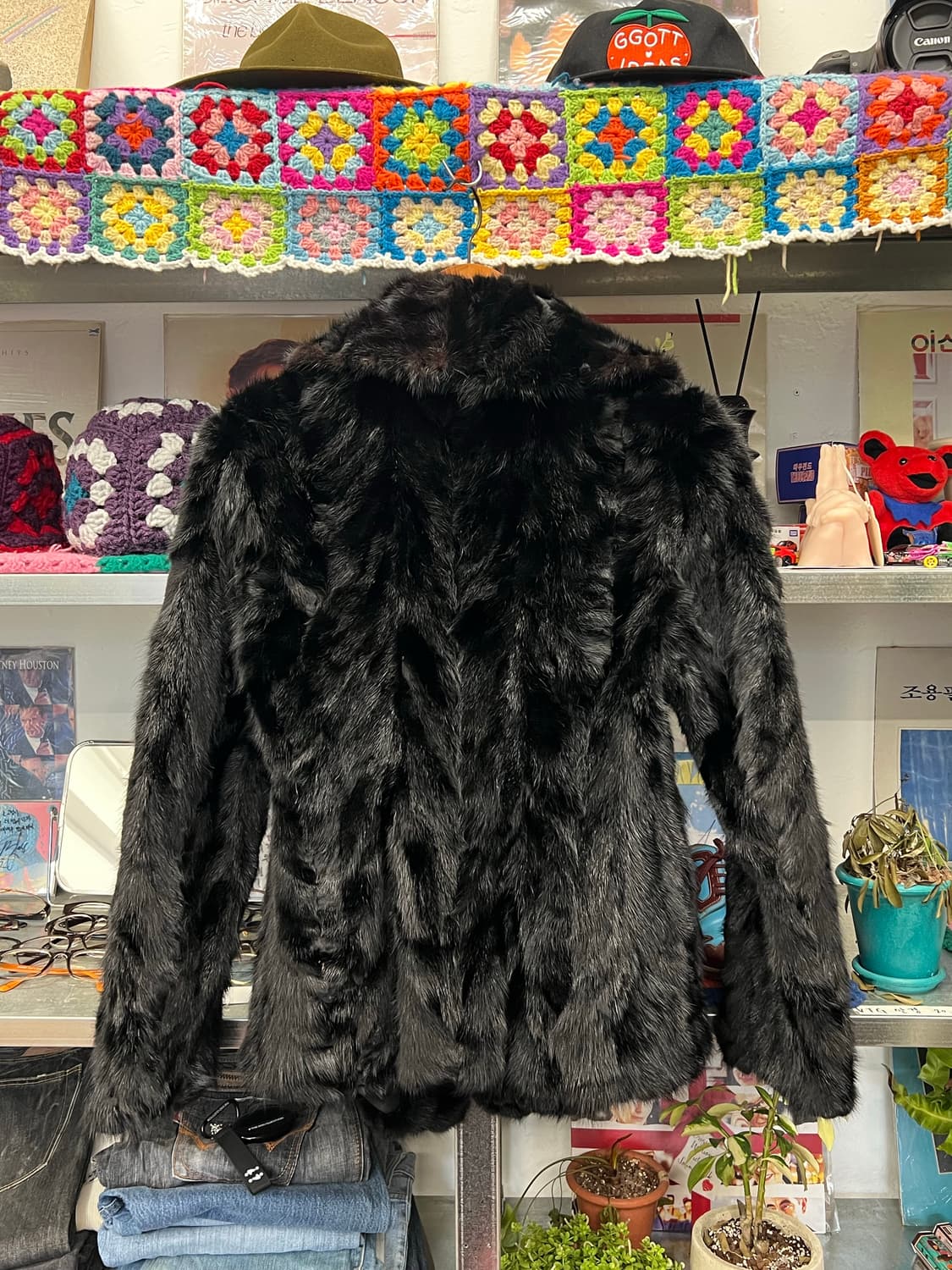 Arnoldo Bassini Rabbit Fur Black Jacket  상품이미지2