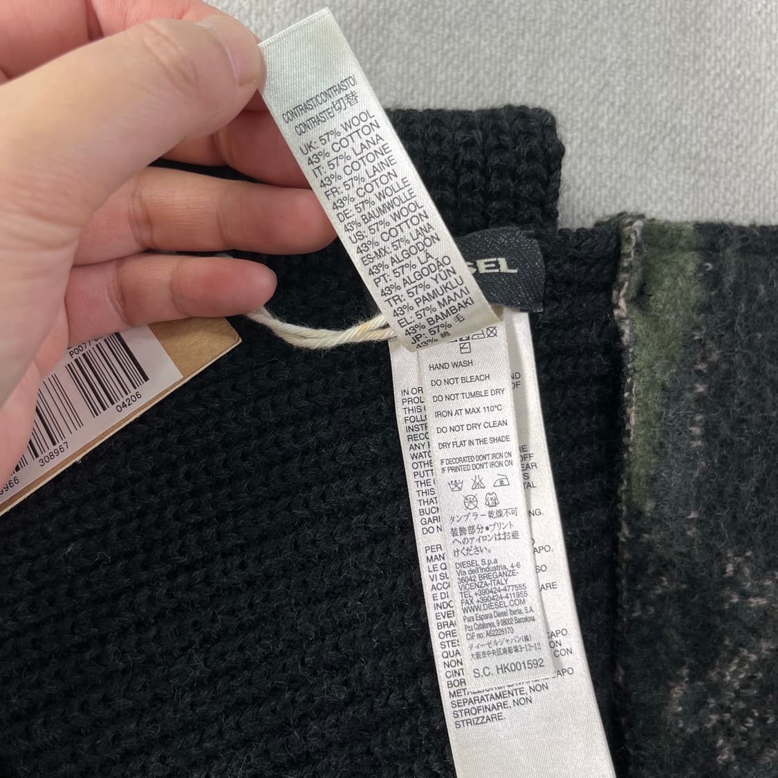 디젤 K-WALTER 울 니트 머플러 상품이미지6