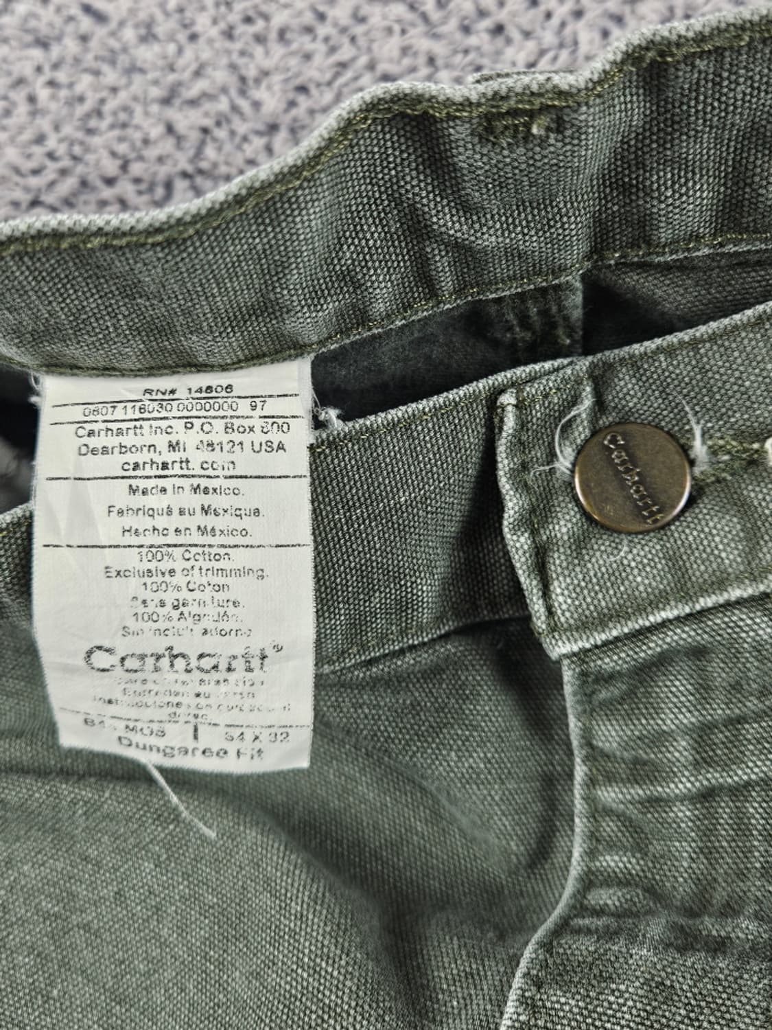칼하트 리페어커스텀 덕 캔버스 카펜터 워크 팬츠 (34X32)/10771 상품이미지7