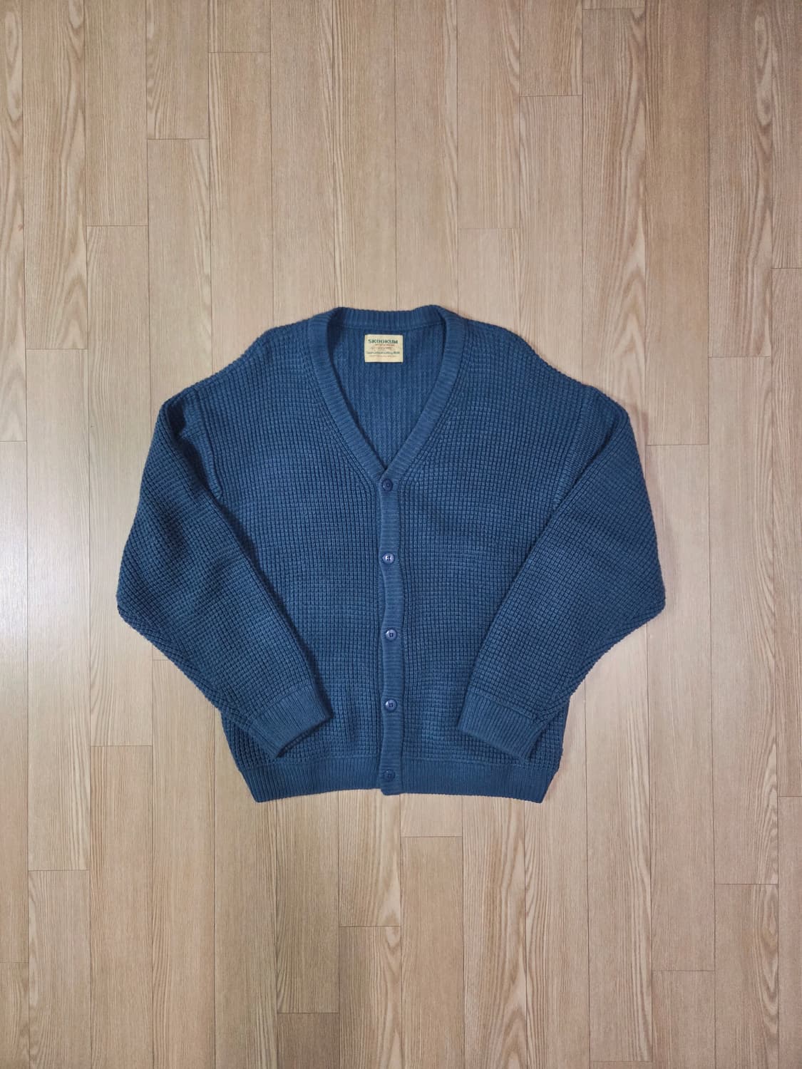 SKOOKUM SHIPS 파스텔 블루 짜임 카디건 상품이미지1