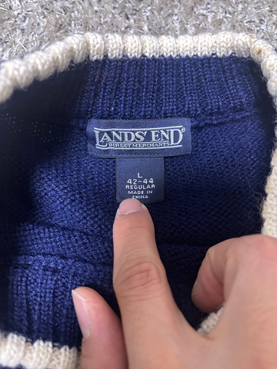 일본판 LANDS END 울 니트 사이즈 105-110 상품이미지3