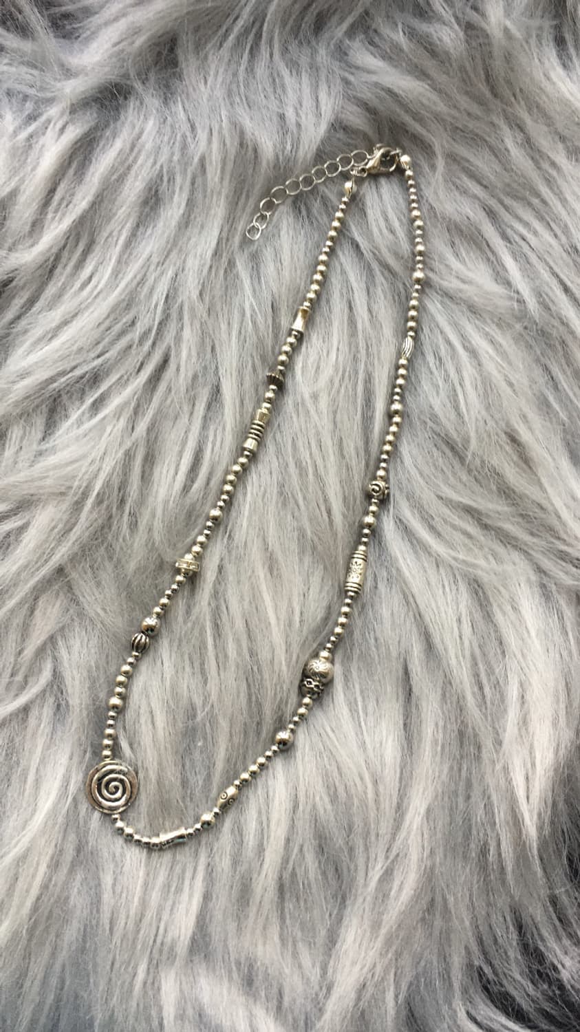 Swirl Silver Necklace 𖦹 상품이미지2