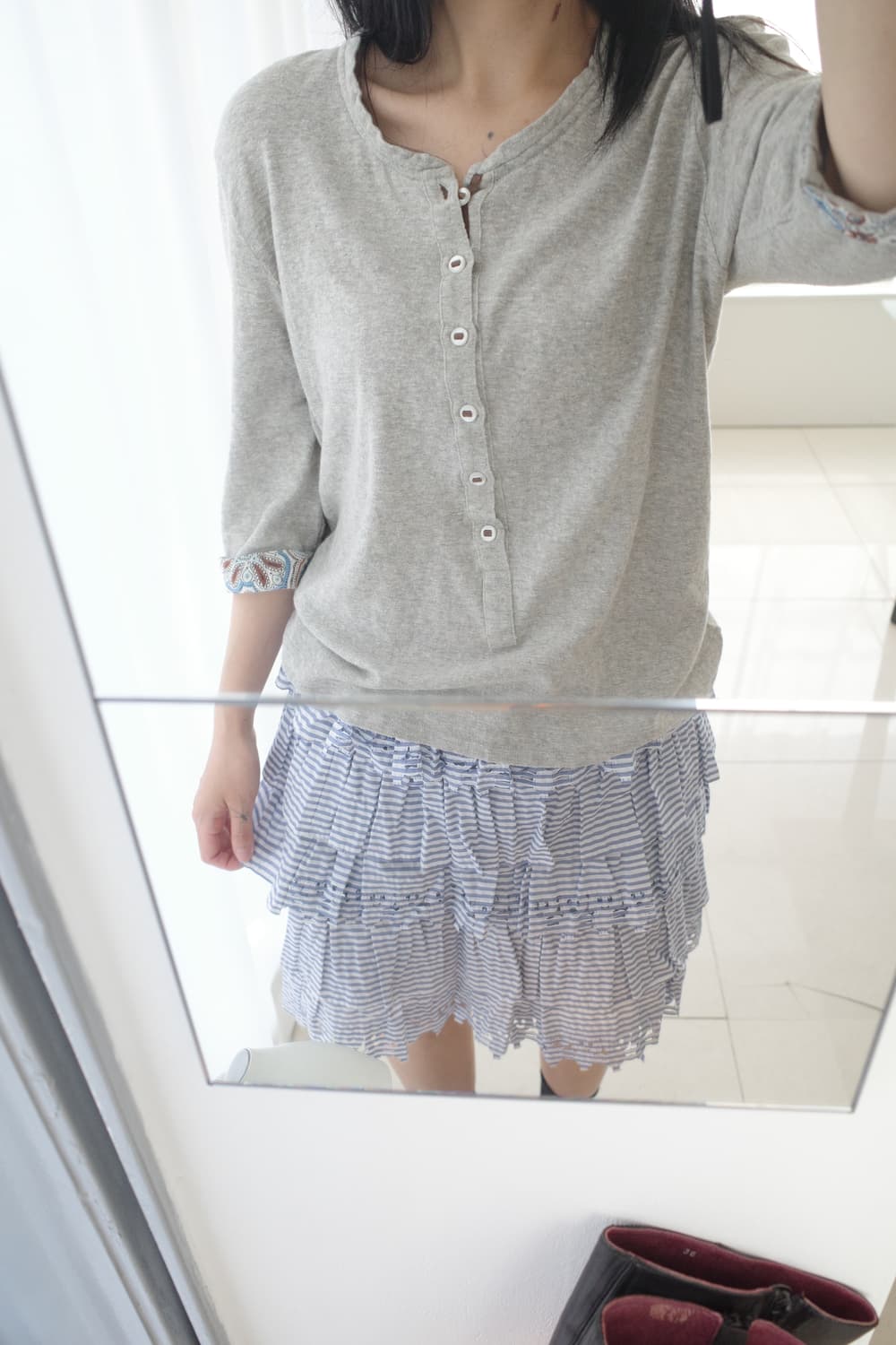 ㅇoㅇ stipe cancan skirt  상품이미지2