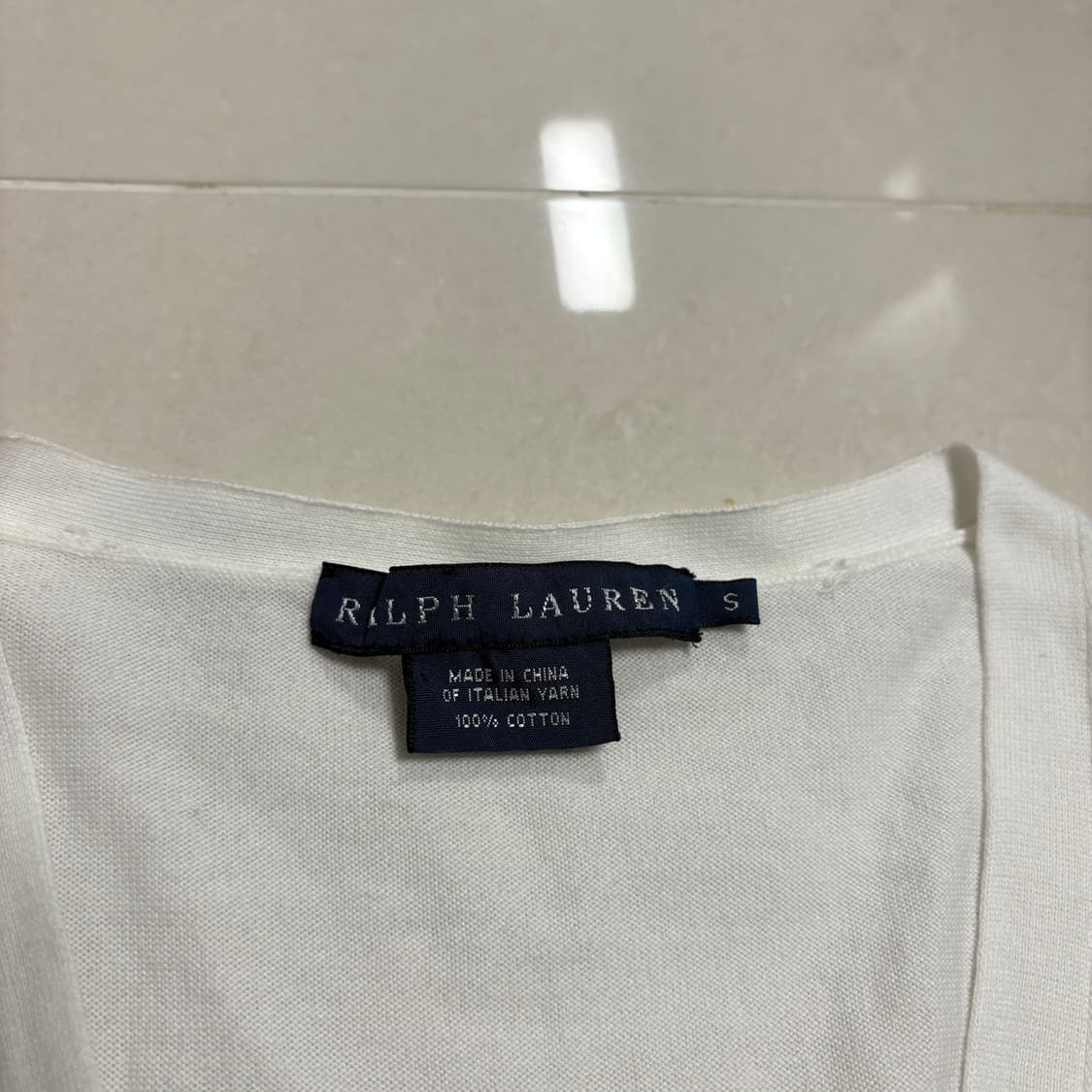 정품 폴로 랄프로렌 여성 화이트 코튼 니트 가디건 상품이미지4