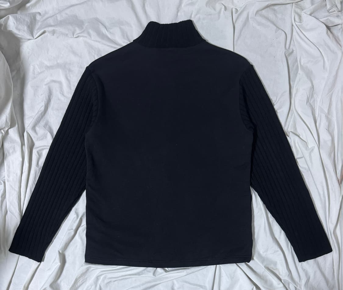 요지야마모토 ysaccs 리브 슬리브 스탠드넥 집업 니트 상품이미지2