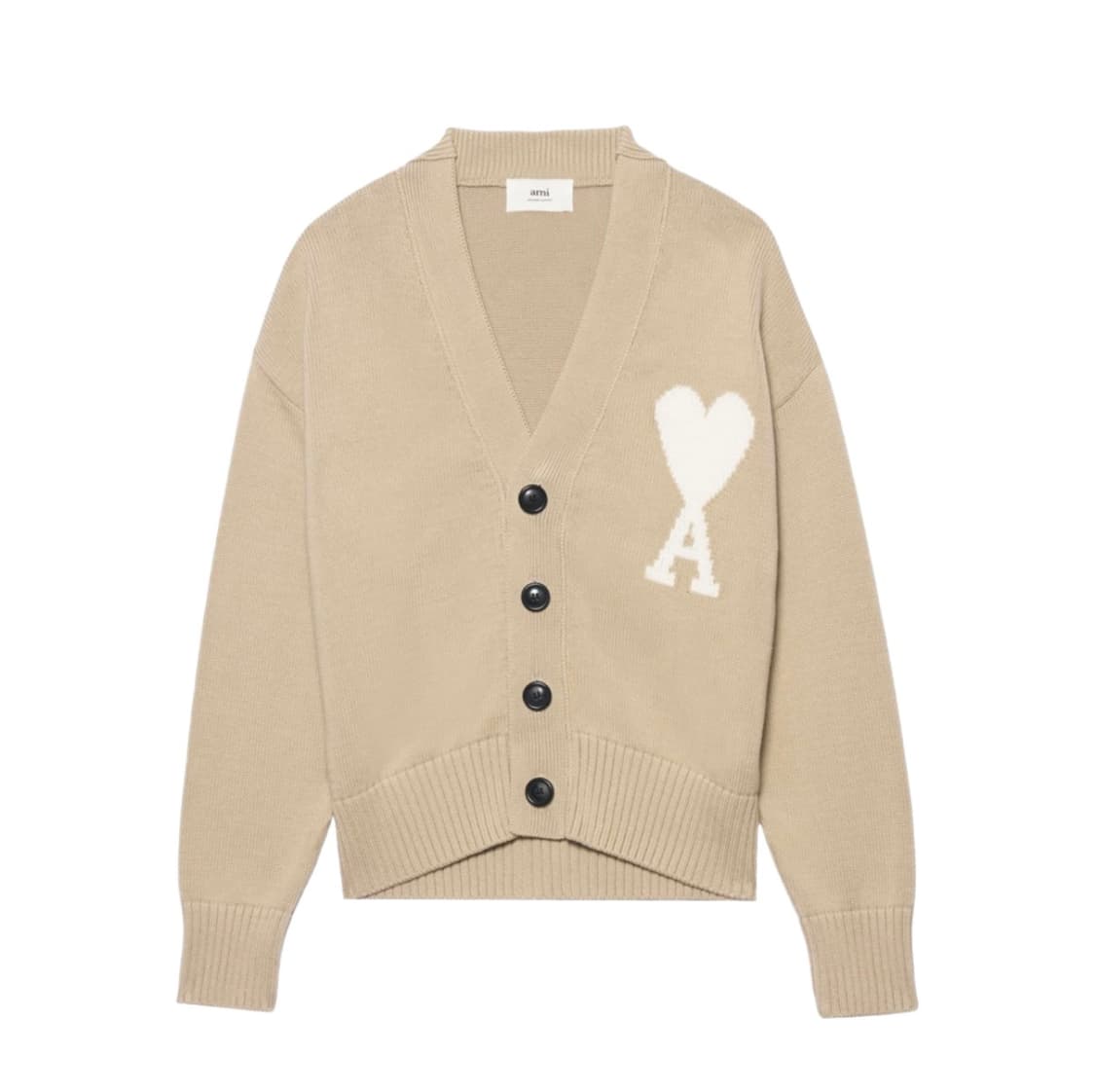 [정품] 아미 파리스 빅하트로고 가디건 베이지 상품이미지1