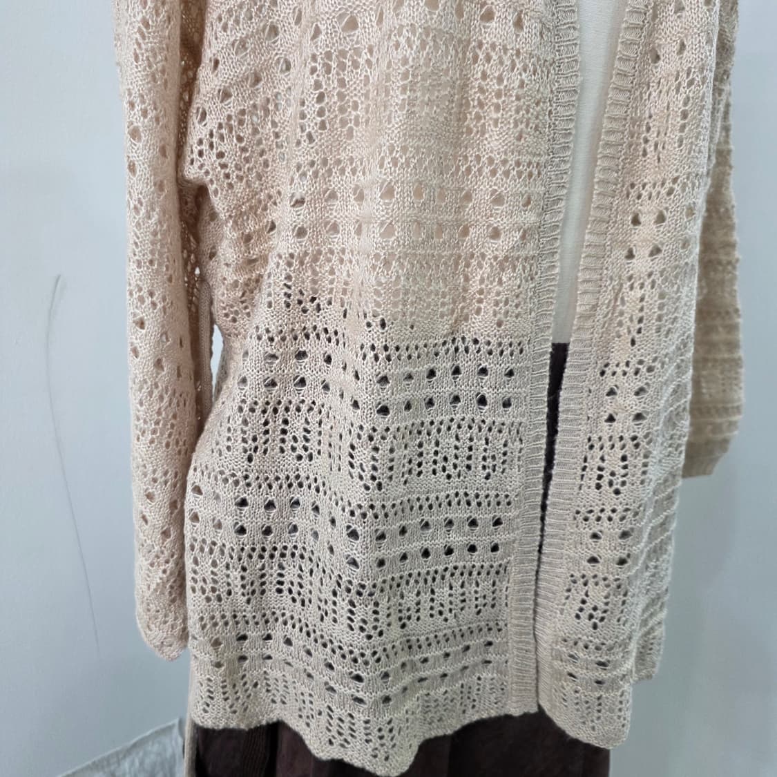 베이지 레이스 스트링 크로쉐 가디건 상품이미지9