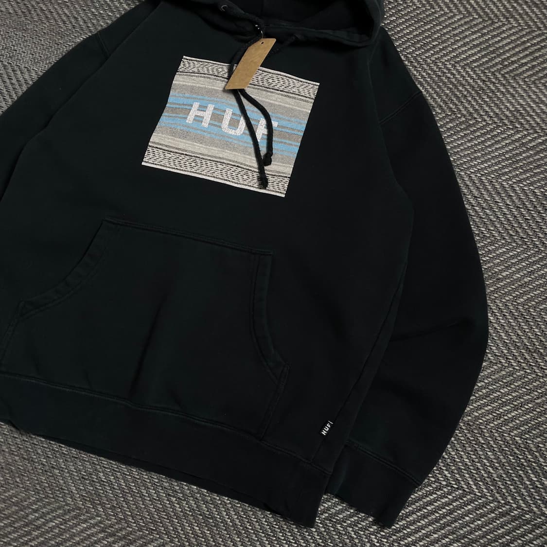 HUF 빅로고 박시핏 블랙 후드 티셔츠o 4874 상품이미지2