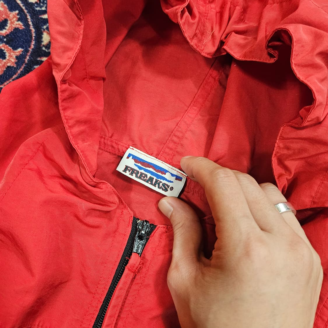 FREAKS in USA 빈티지 후드 아노락 바람막이 Free size 상품이미지5