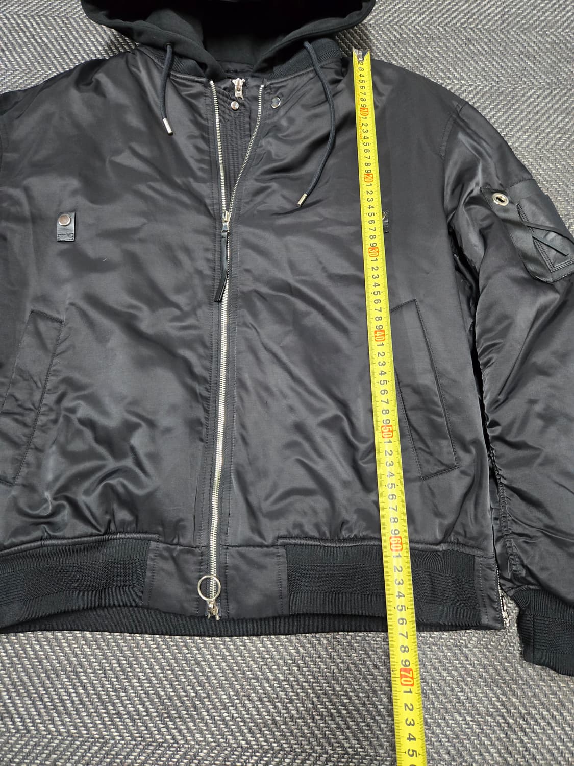 리버클래시 후드 MA-1 블루종 다운패딩 내장 후드 우븐믹스 미들 점퍼 상품이미지9