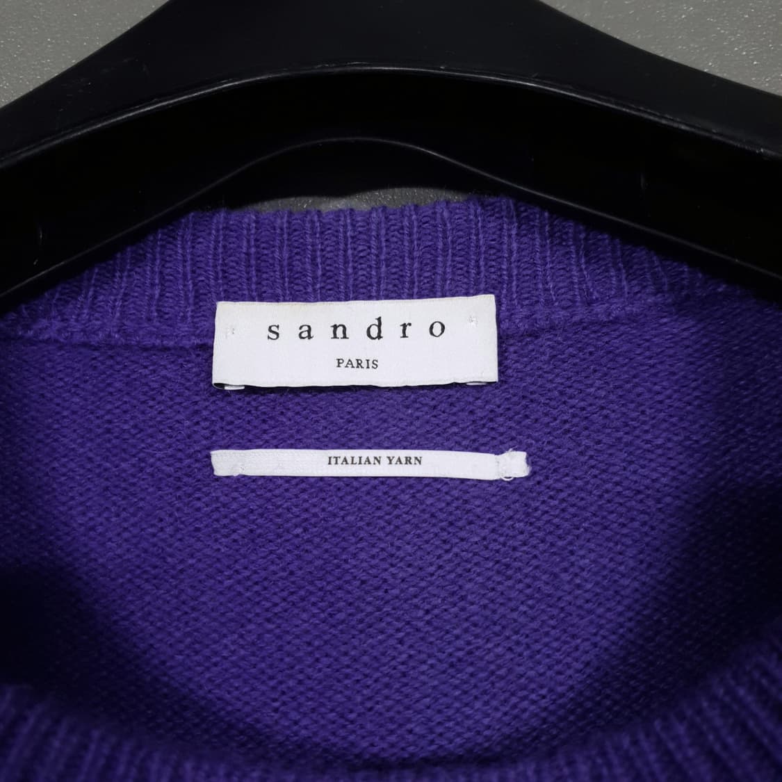 XL) 산드로 옴므 신형 19FW 이태리 고급 울 모 니트 스웨터 퍼플 상품이미지4