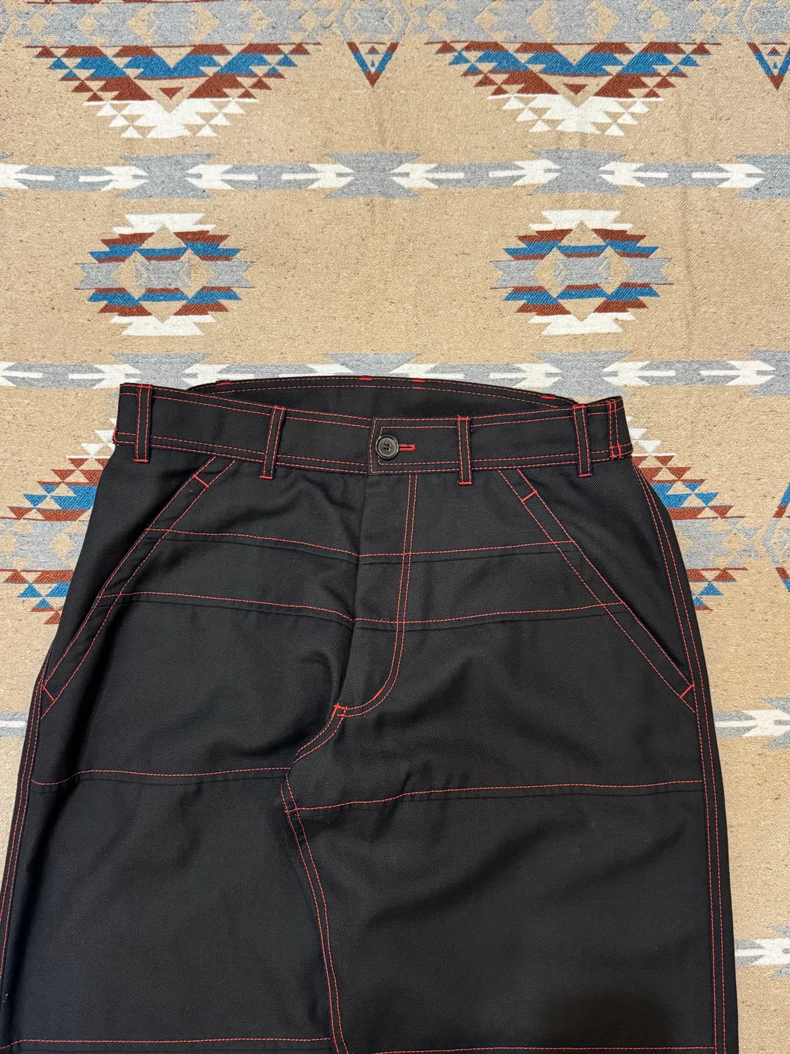 [S][32] 꼼데가르송 셔츠 레드 스티치 팬츠 블랙  상품이미지2