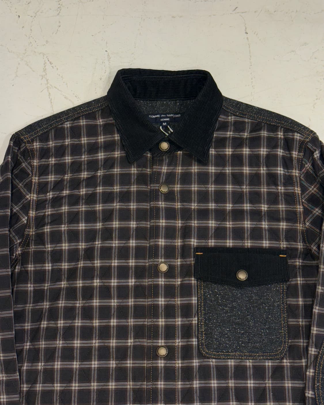 COMME des GARCONS HOMME Jpn 새상품 퀼팅 체크 셔츠 상품이미지2