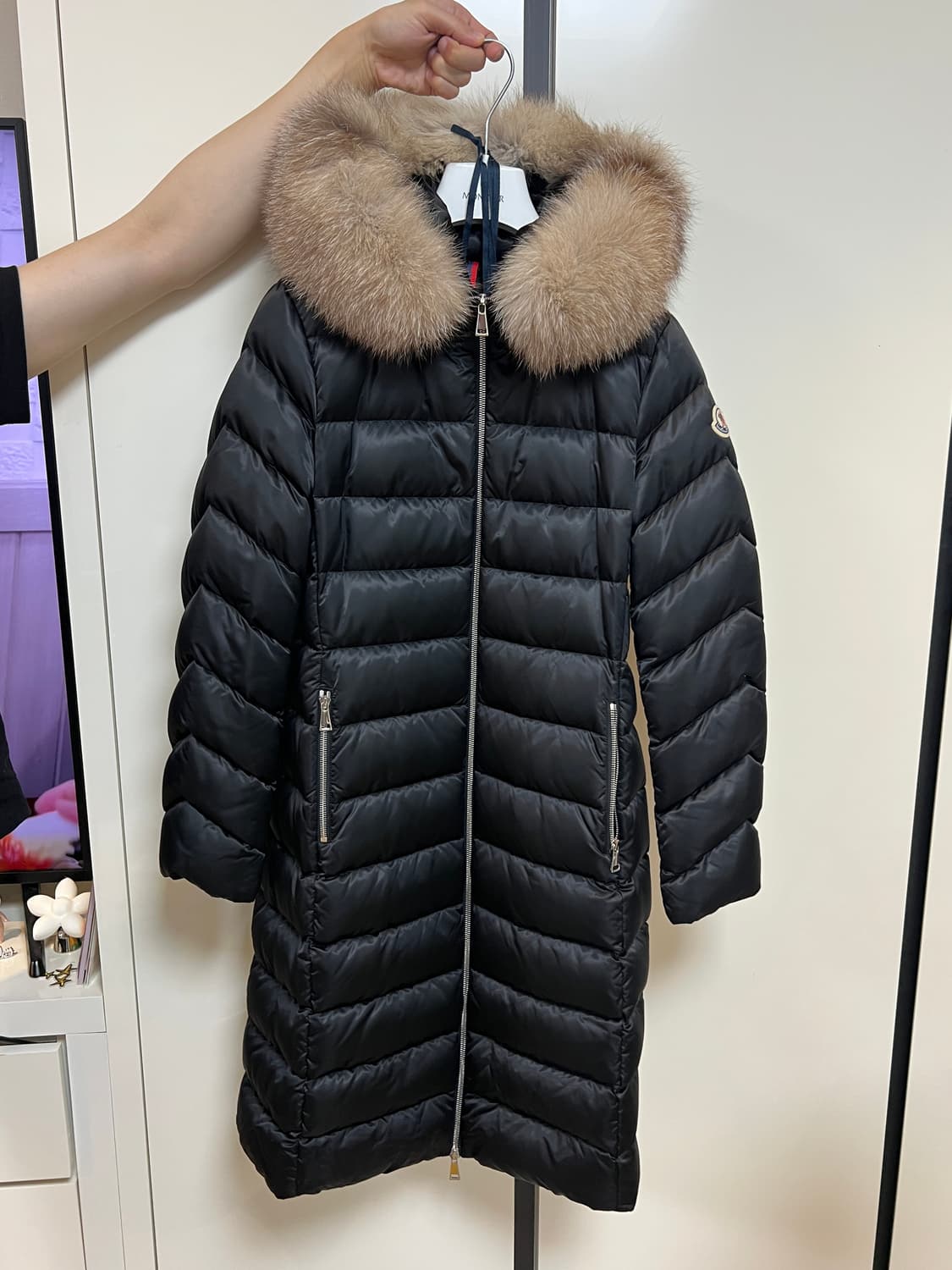 몽클레어 리어지 롱 다운 재킷 패딩 블랙베이지 1사이즈 상품이미지9