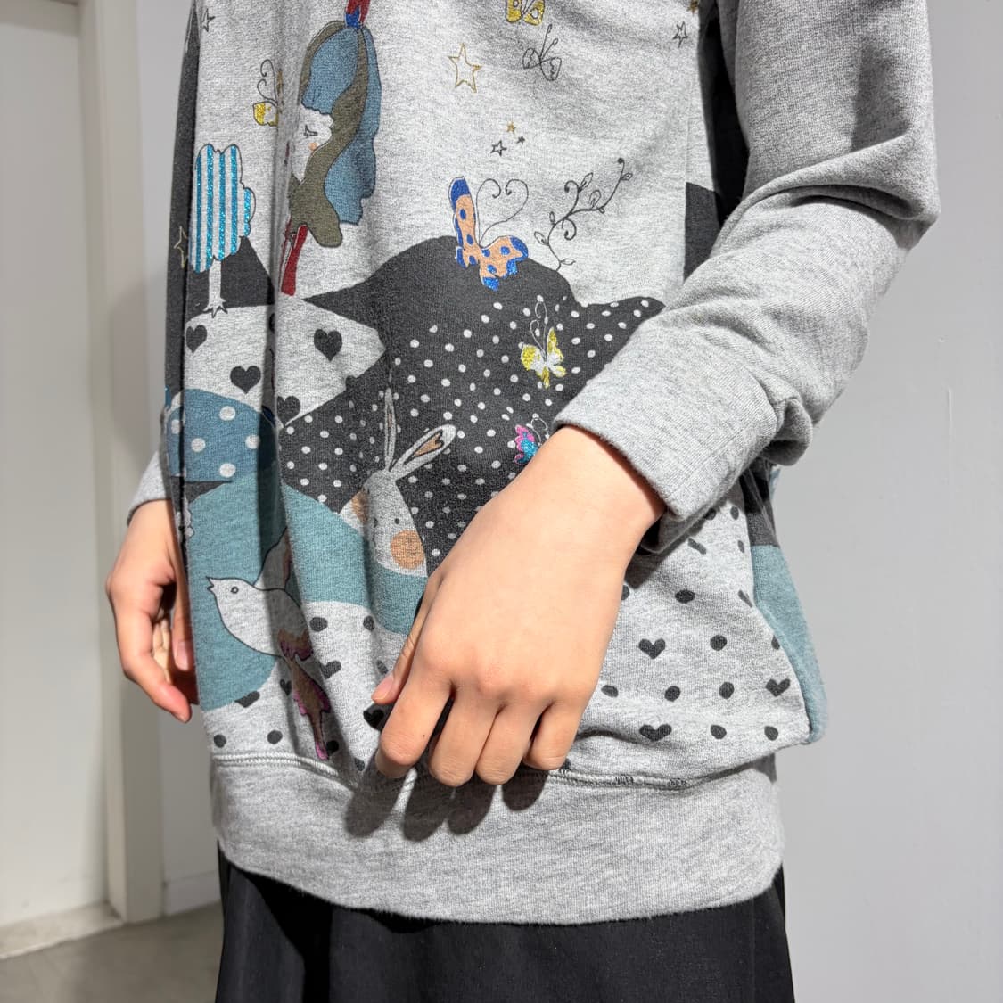 고양이 도트 코지모리 티셔츠 맨투맨 상품이미지3