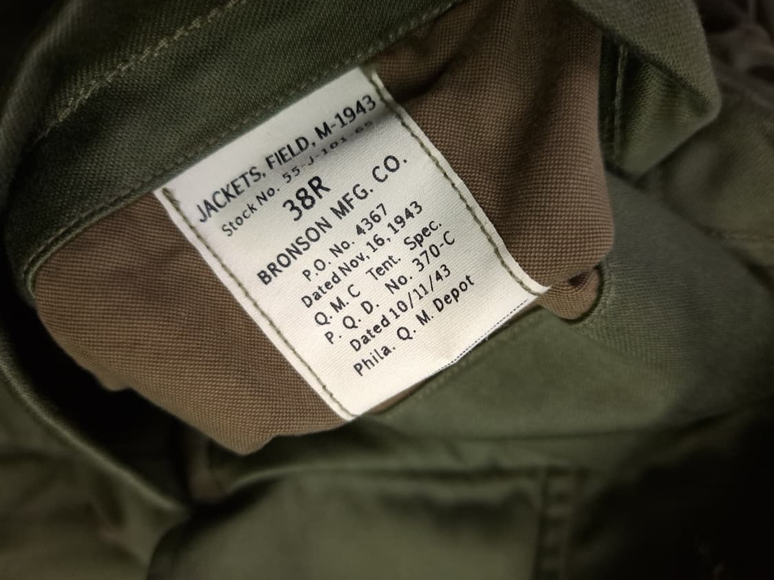 새제품 WW2 오리지날 브론슨 복각 미군 M-43 필드야상 상품이미지3