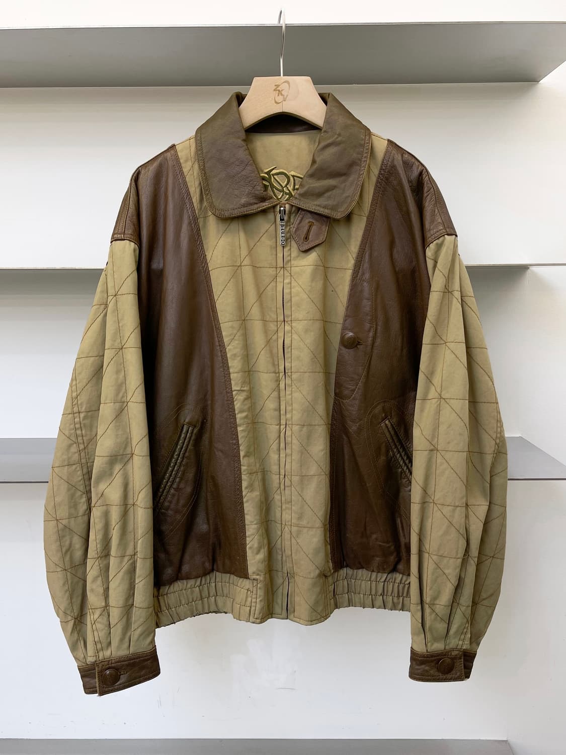 Turbo 90s 레더 퀄티드 헌팅 자켓 상품이미지1