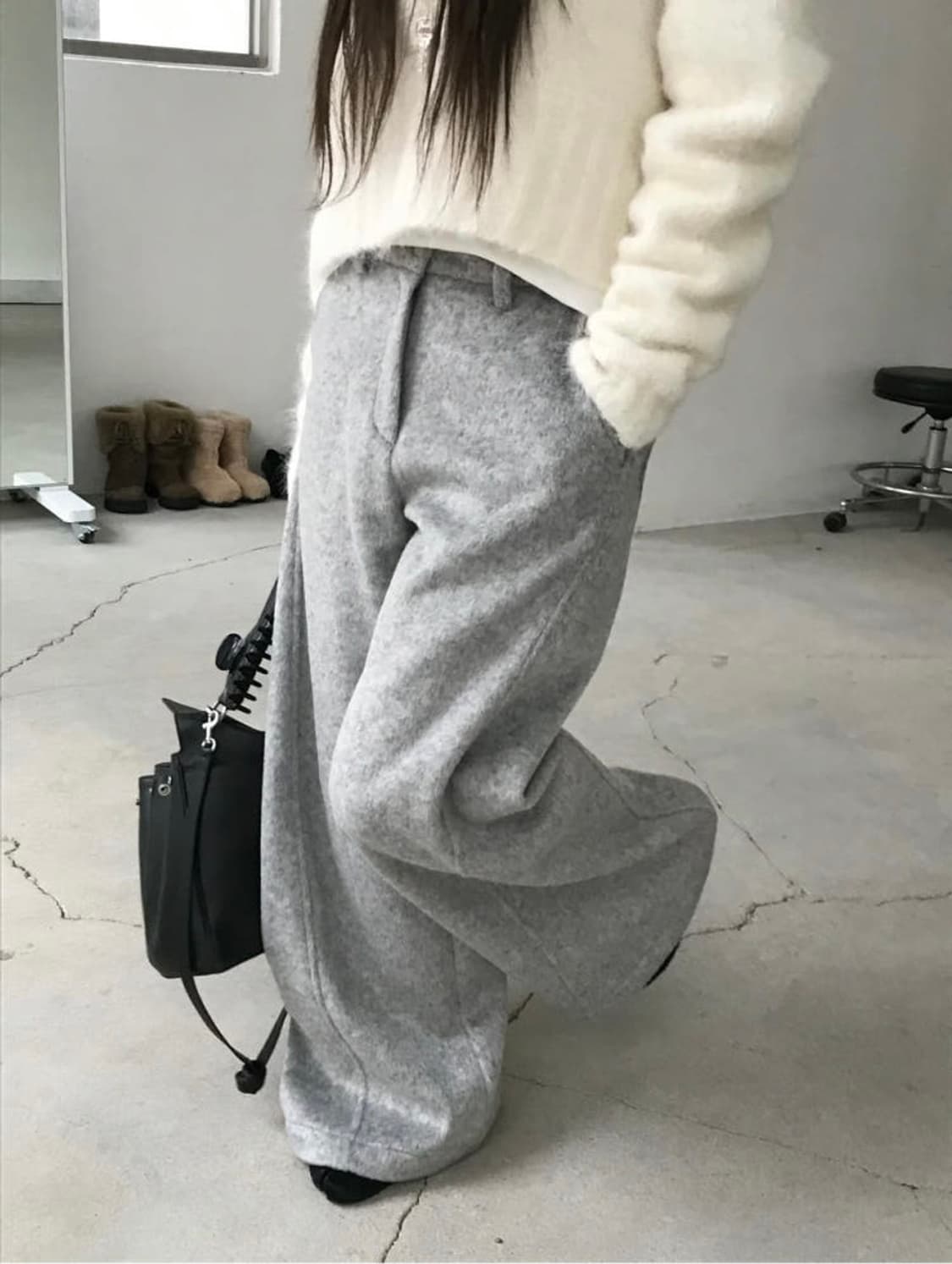 [새상품] 누즈 알파 울 팬츠 울 슬랙스 : 연그레이 상품이미지1