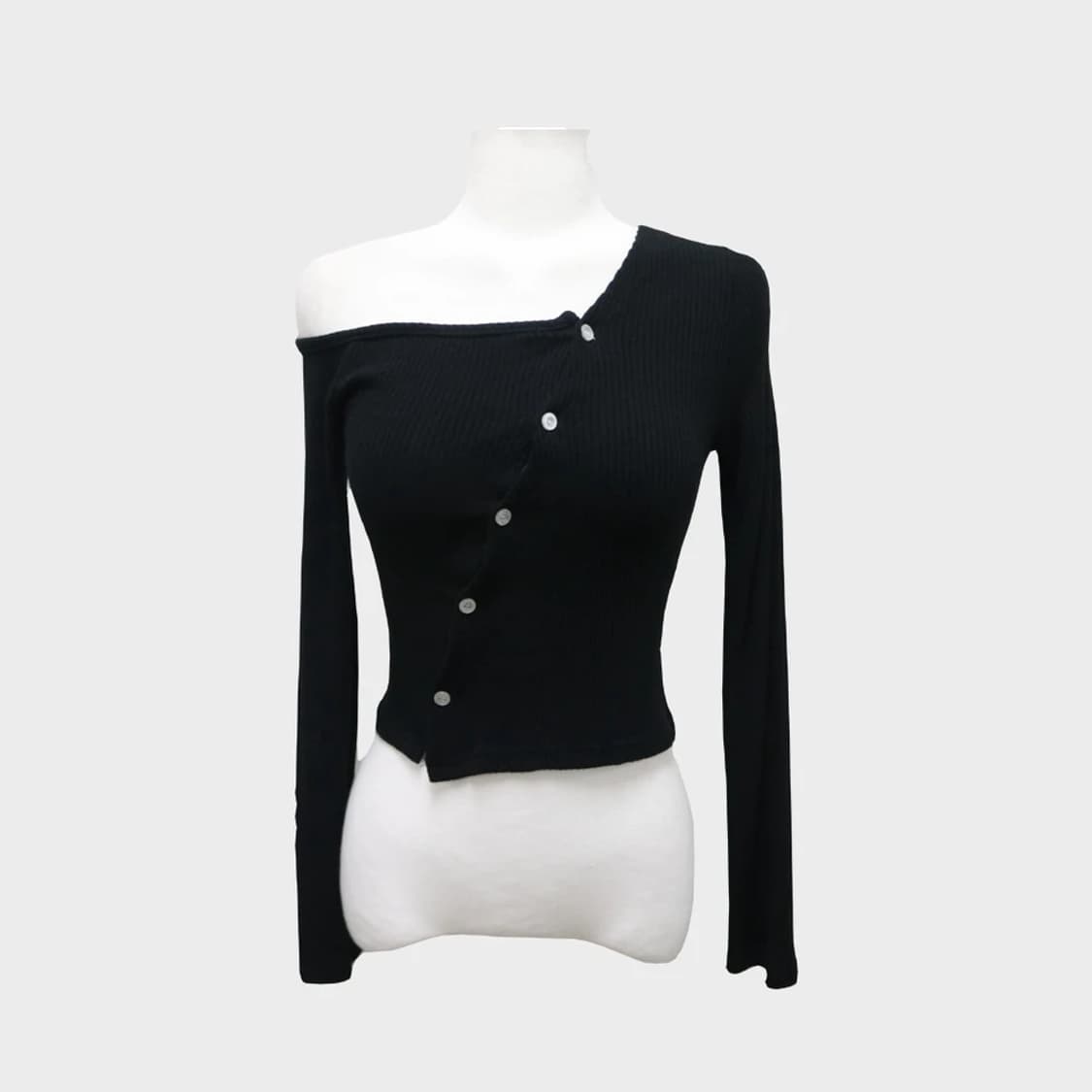 LYDIA 원 숄더 오픈 골지 티셔츠 61711 상품이미지1