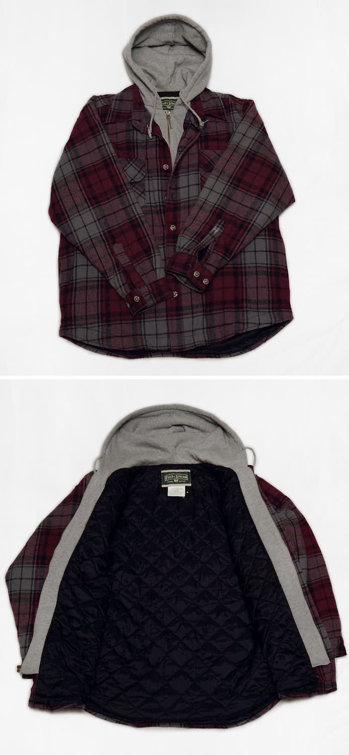 필드 앤 스트림 집업 후드 플란넬 체크 셔츠 패딩 자켓 (105+) 상품이미지3