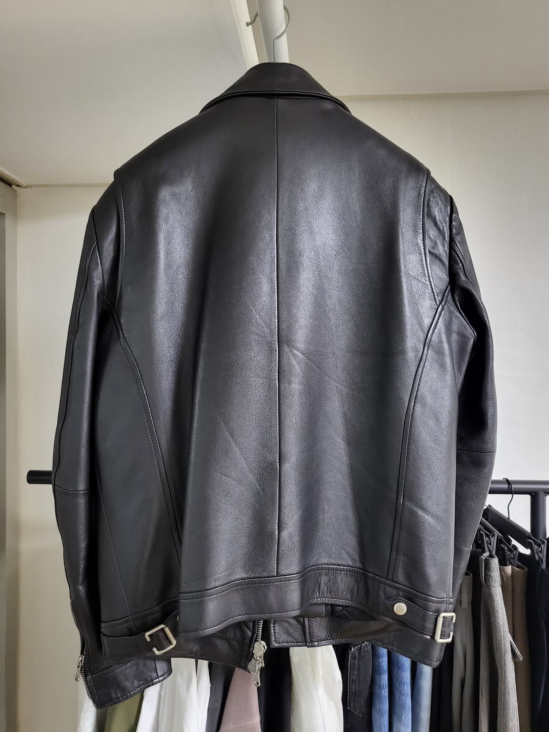느와르라르메스 레더 라이더자켓 블랙48 상품이미지2