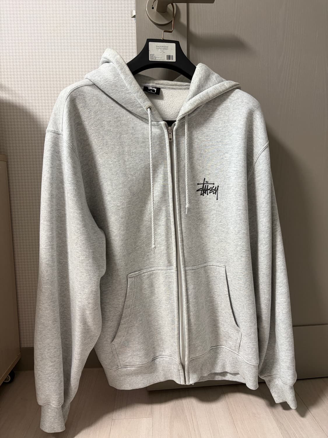 스투시 기모 후드집업 XL 그레이 상품이미지1