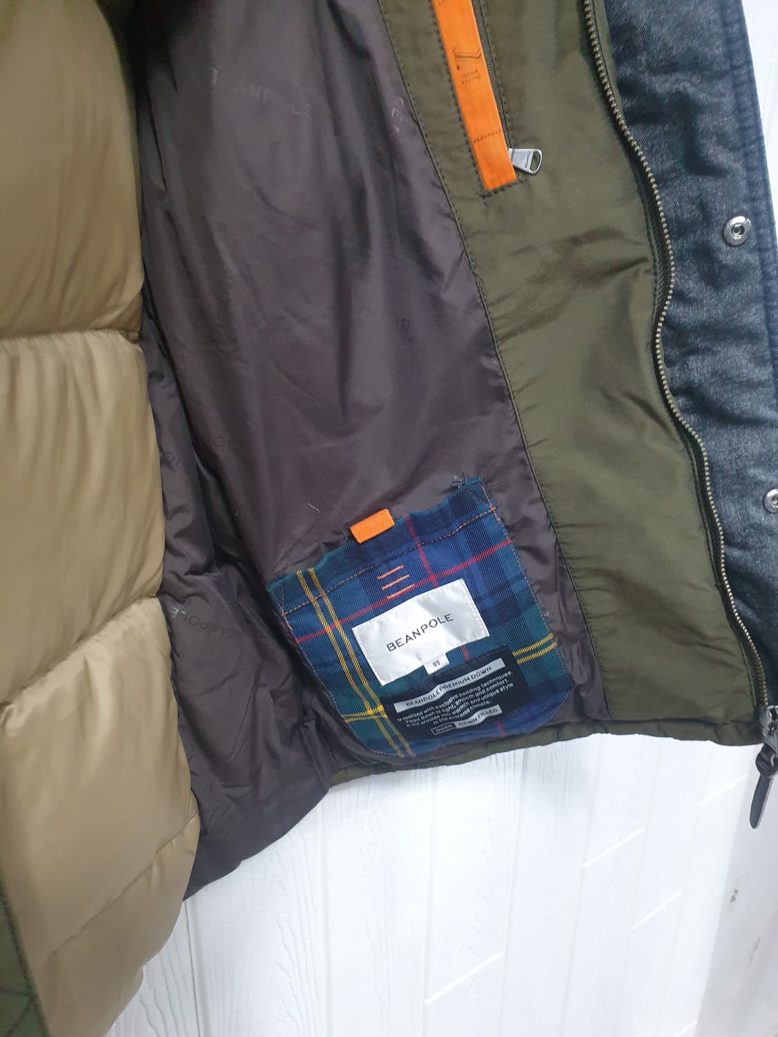 빈폴 남성 구스다운 패딩 100 다크카키 상품이미지10