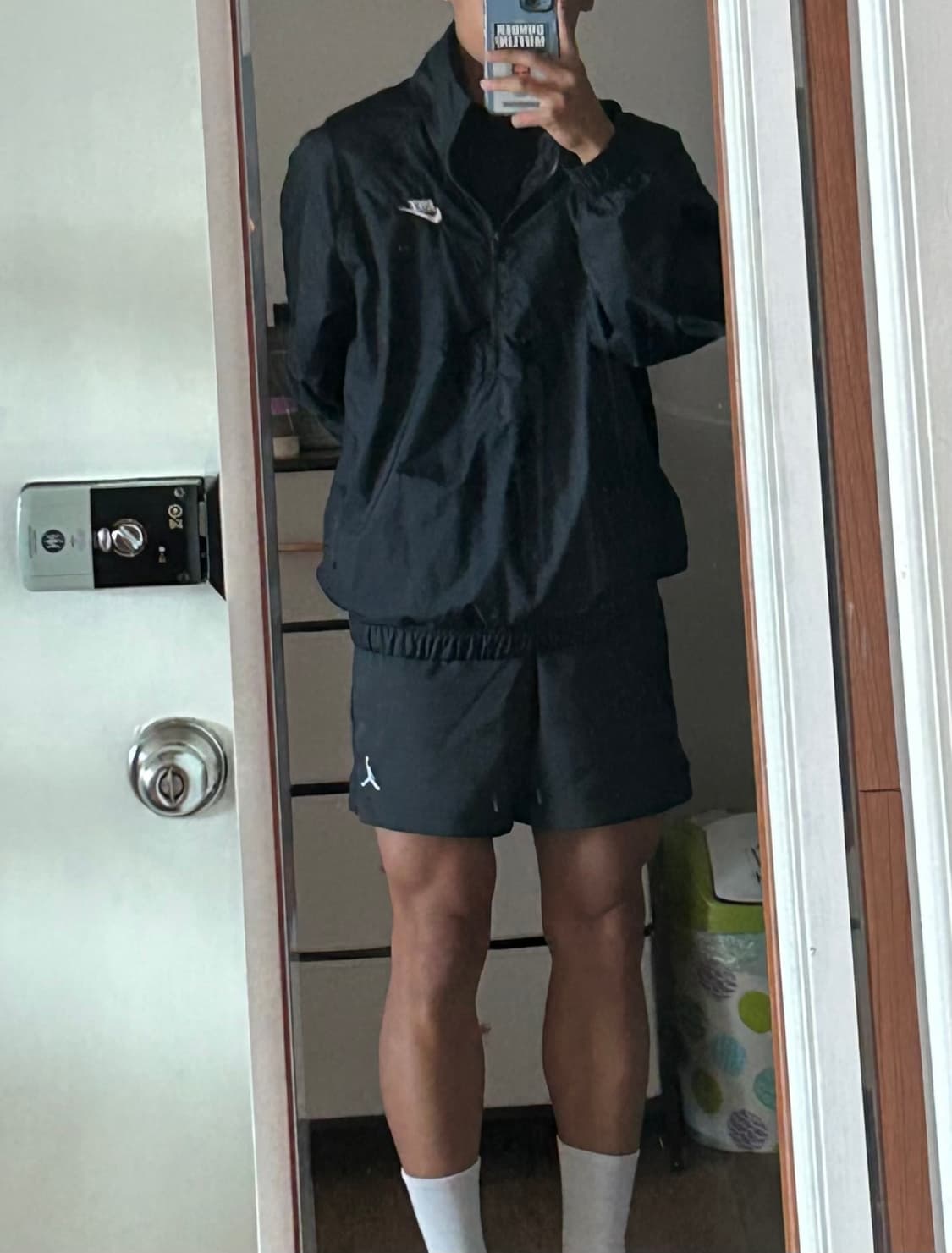 나이키 NSW 윈드러너 언라인드 우븐 아노락 자켓 블랙 - 아시아 상품이미지2