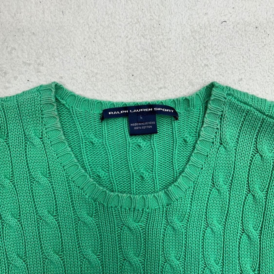 폴로랄프로렌 옐로우 포니 그린 케이블 니트 L 상품이미지5