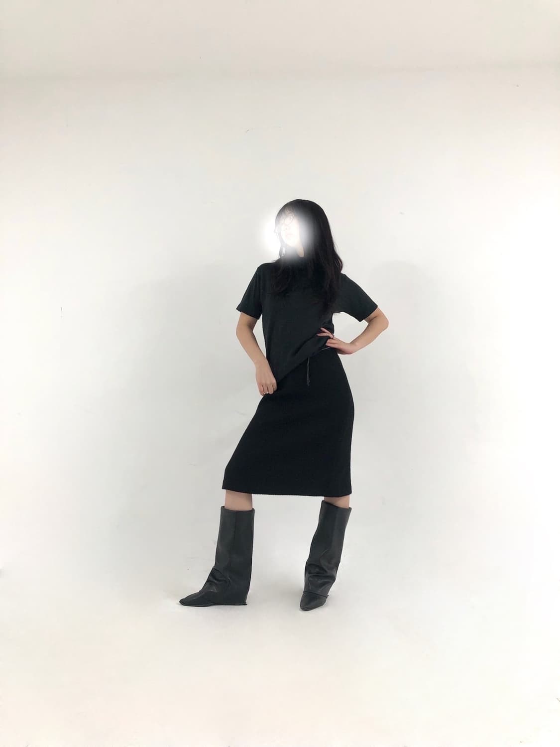 String Accent Diagonal-Line Midi Skirt 상품이미지5