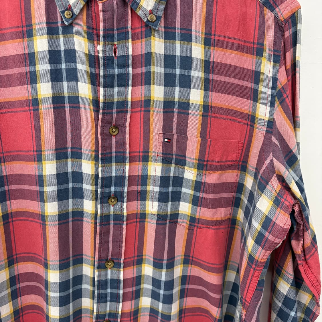 타미힐피거 레드 체크 남방 남m 상품이미지2