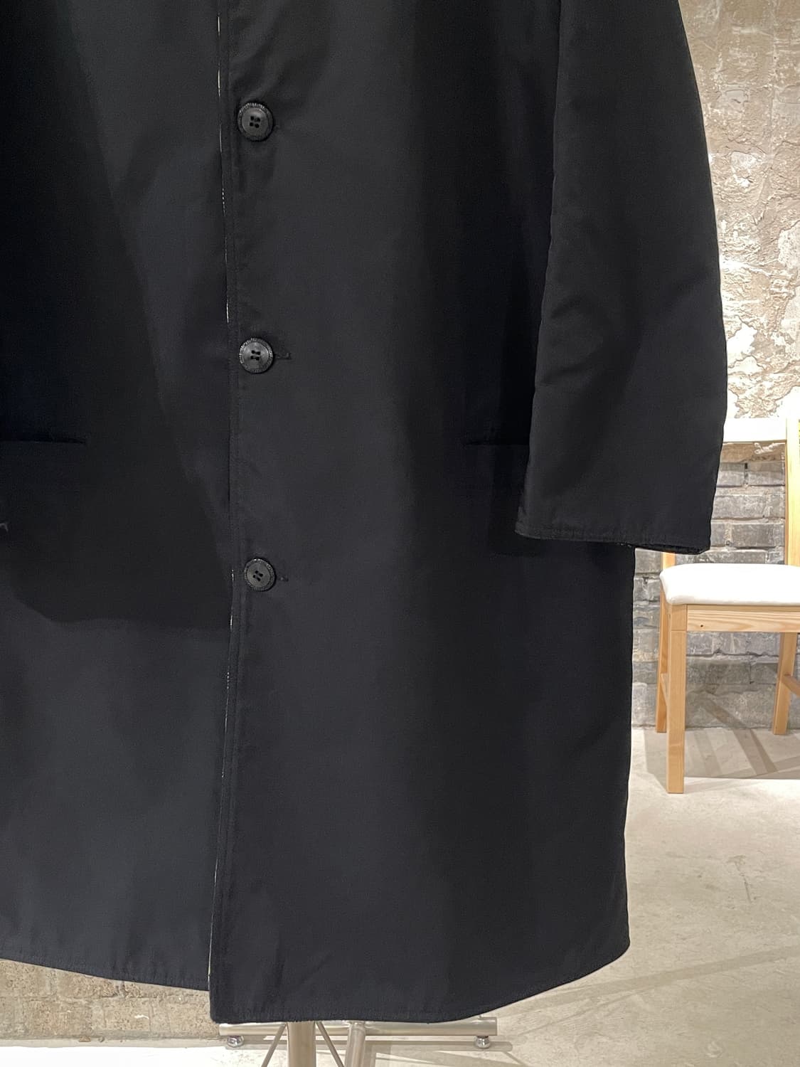 지아니 베르사체 블랙 클래식 폴리에스터 코트 상품이미지5